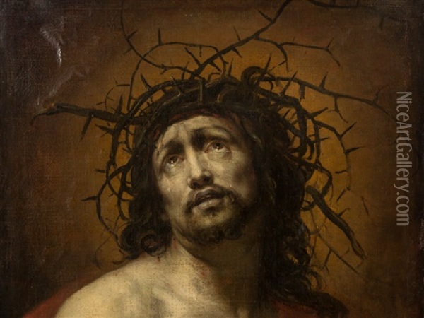 Christ As Man Of Sorrows Oil Painting - Caspar de Crayer