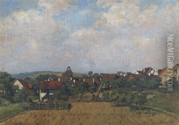 Blick Auf Stein Bei Konigsbach (baden) Oil Painting - Heinrich Freytag