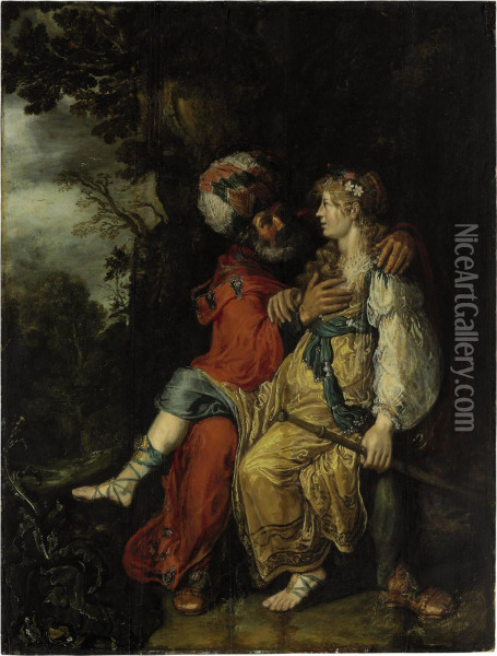 Judah And Tamar Oil Painting - Pieter Lastman