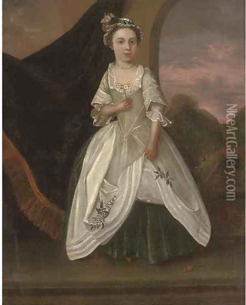 Portrait of Miss Whitehead Oil Painting - Bartholomew Dandridge
