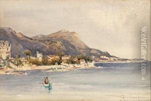 Beaulieu; San Remo And Another View Of The Cote D'azur, Three Oil Painting - William Alister Macdonald