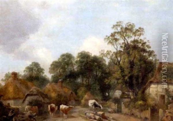 Near Dorking, Surrey Oil Painting - Charles Collins II