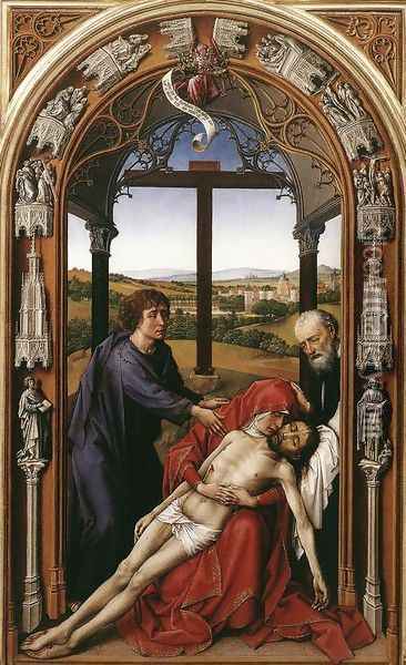 Miraflores Altarpiece: central panel (or Mary Altarpiece) Oil Painting - Rogier van der Weyden