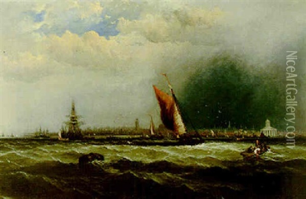 Off Liverpool Harbor Oil Painting - William Callow