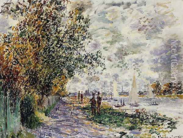 The Riverbank At Petit Gennevilliers Oil Painting - Claude Oscar Monet