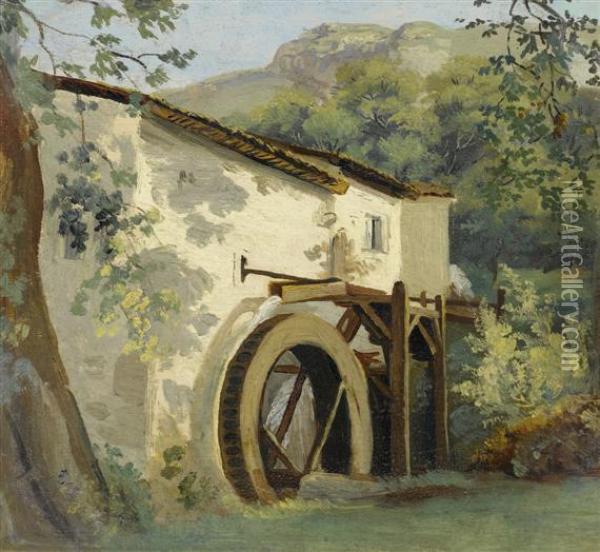 Mill At A Stream Oil Painting - Francois Furet