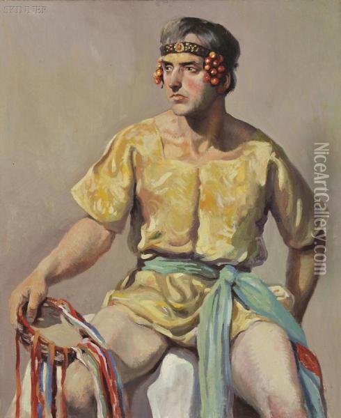 Seated Bacchus Oil Painting - H. Boylston Dummer