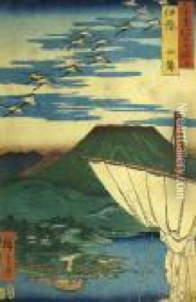 Views Of Famous Places In The Sixty-odd Provinces Oil Painting - Utagawa or Ando Hiroshige