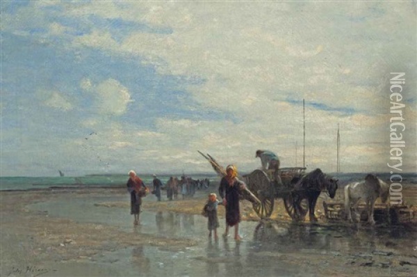 Return Of The Shrimpers Oil Painting - Jules Hereau