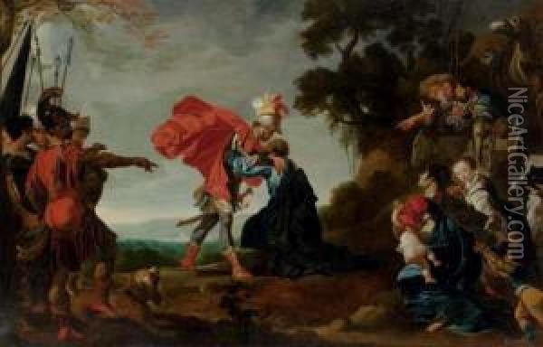 Jacob Reconciled With Esau Oil Painting - Johann Liss