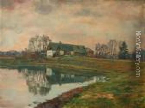 Lakes In Trhova Kamenice Oil Painting - Frantisek Kavan