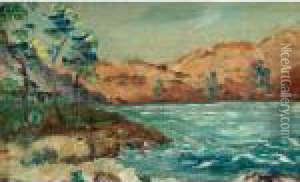 Coastal Scene Oil Painting - Benjamin Chambers Brown
