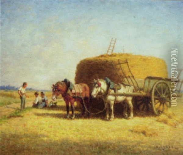 Moisson Oil Painting - Charles H. Clair