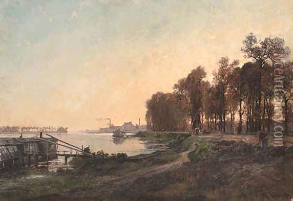 Along the riverbanks Oil Painting - Alexandre Rene Veron