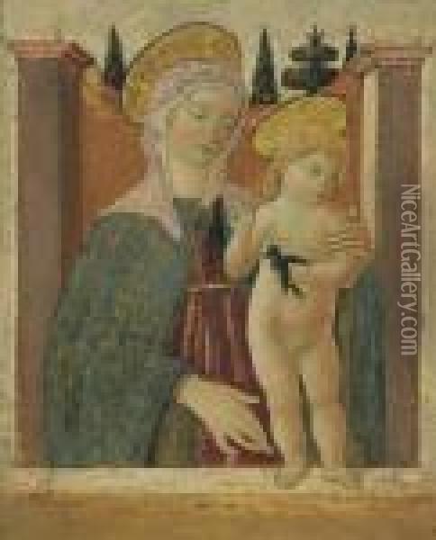 The Madonna And Child Oil Painting - Master Of The Johnson Nativity