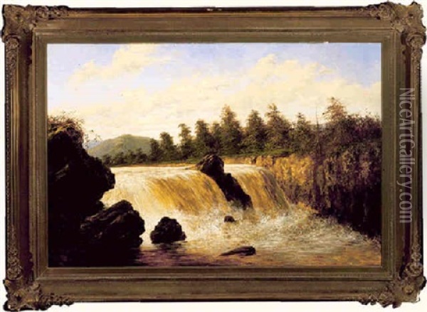 Toula Waterfalls Oil Painting - William Charles Anthony Frerichs