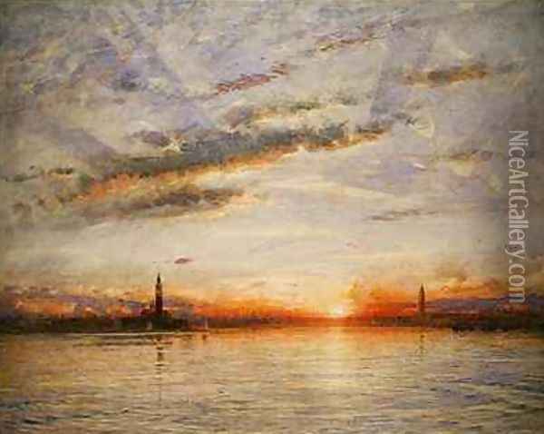 Sunset Venice Oil Painting - Albert Goodwin