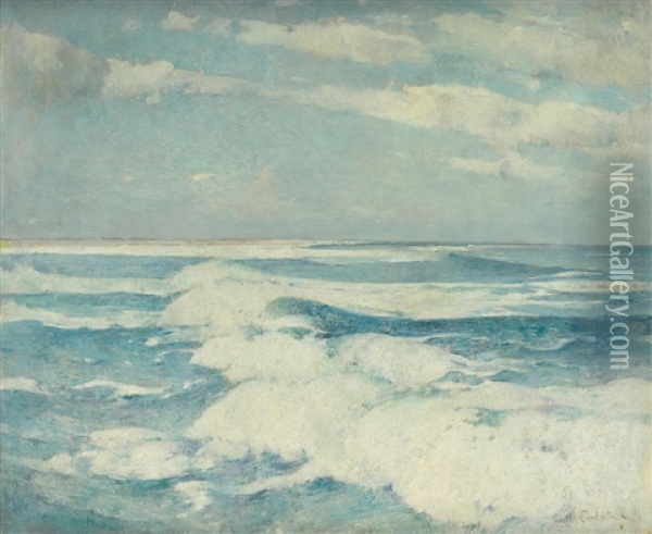 Side Running Sea Oil Painting - Emil Carlsen