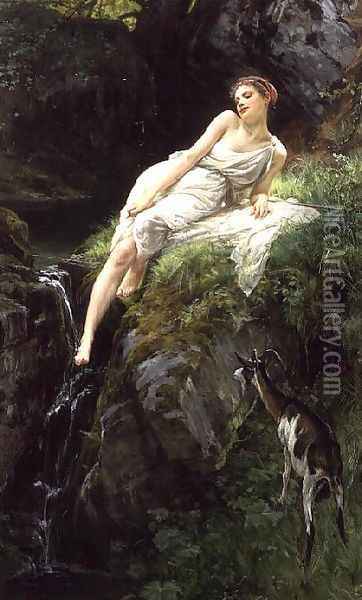 A Wood Nymph, 1886 Oil Painting - Robert Poetzelberger