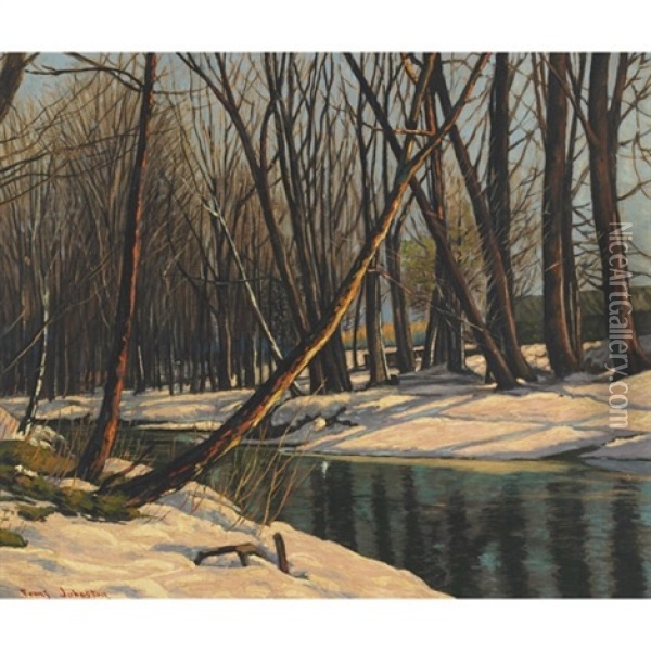 Winter Stream Oil Painting - Francis Hans Johnston