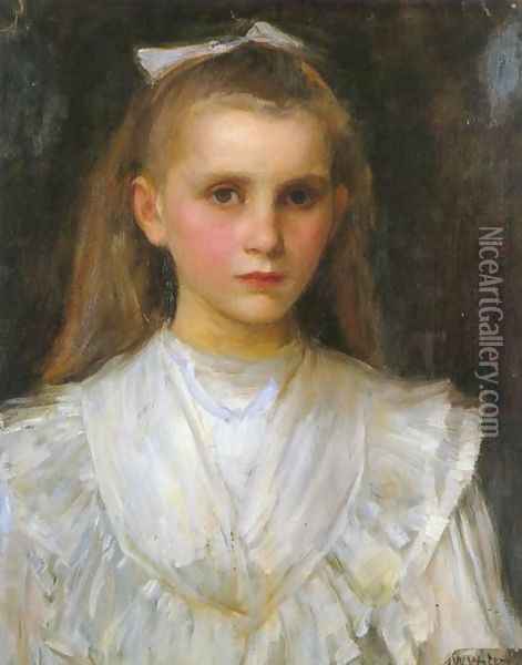 Portrait of a Young Girl Oil Painting - John William Waterhouse