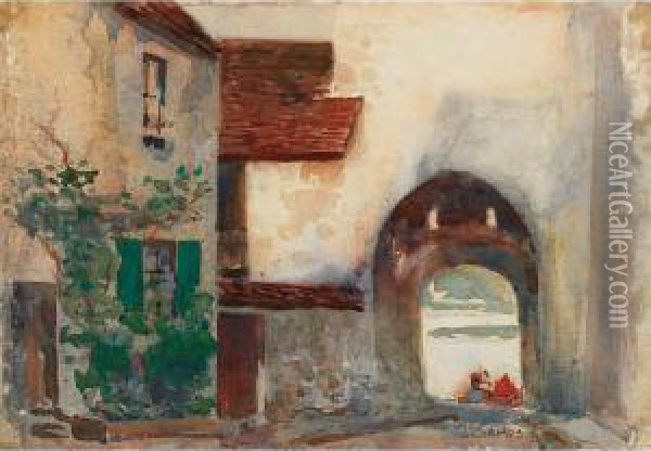 At Moret, France Oil Painting - Joseph Ernest Sampson