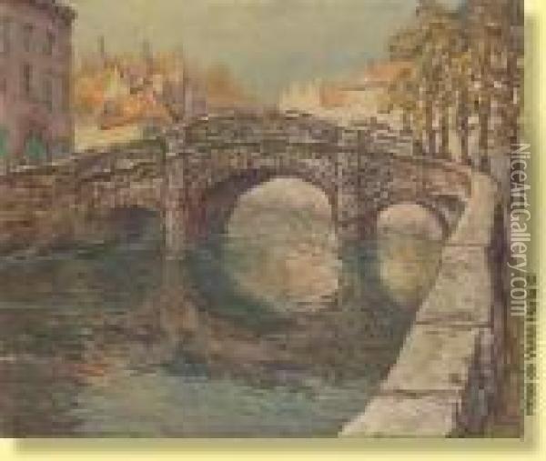 Pont A Bruges Oil Painting - Paul Leduc