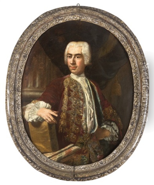 Portrait Of A Gentleman Oil Painting - Carlo Amalfi