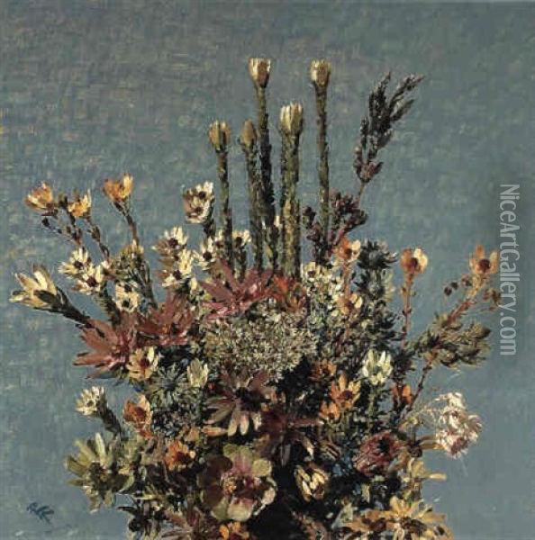 Cape Flowers Oil Painting - Robert Gwelo Goodman