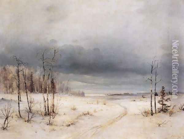 Winter (1870) Oil Painting - Alexei Kondratyevich Savrasov