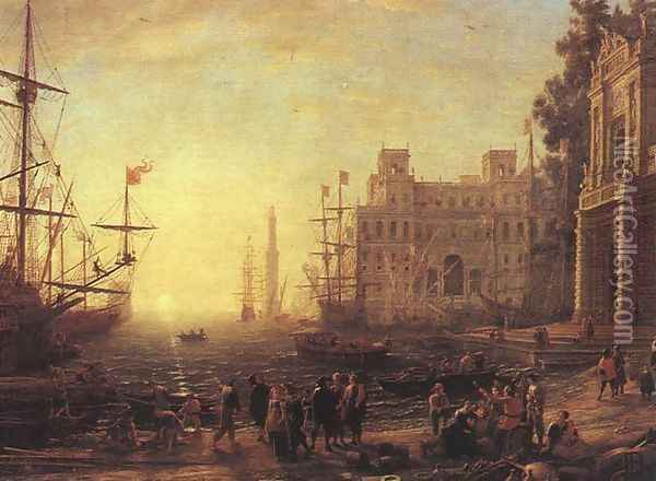 Port with Villa Medici Oil Painting - Claude Lorrain (Gellee)