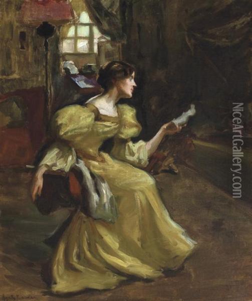 The Artist's Wife, Louise Oil Painting - Augustus B. Koopman