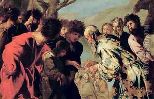 Joseph Sold by his Brothers 1650s Oil Painting - Francesco Maffei