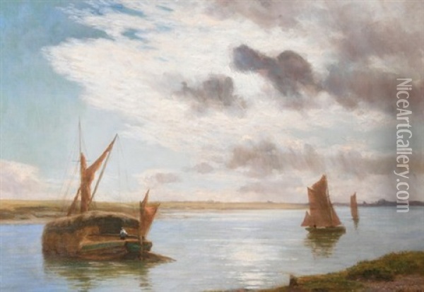 River Estuary Oil Painting - Charles Edward Johnson