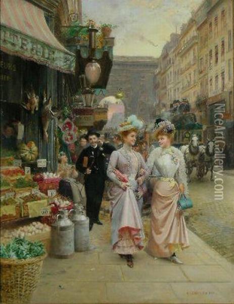 Paris In 1900 Oil Painting - Basile Lemeunier