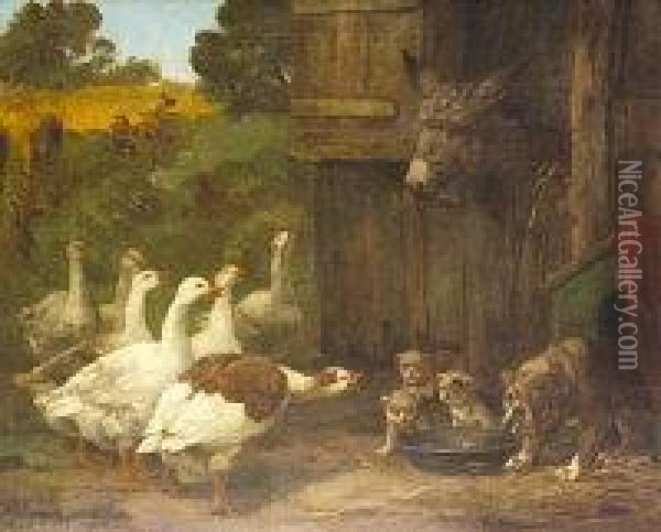 Dinner Dissension Oil Painting - Gregor Grey