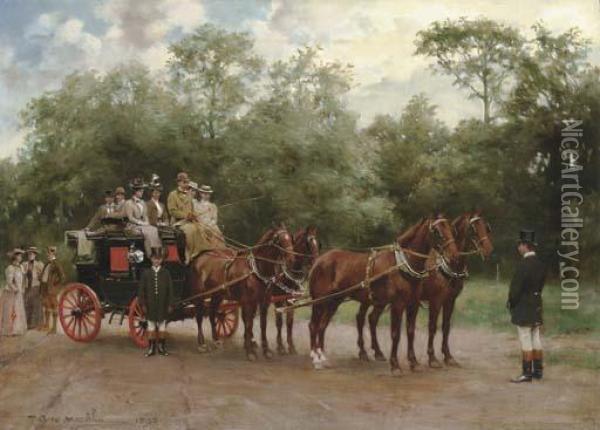 An Afternoon Ride Oil Painting - Thomas Eyre Macklin