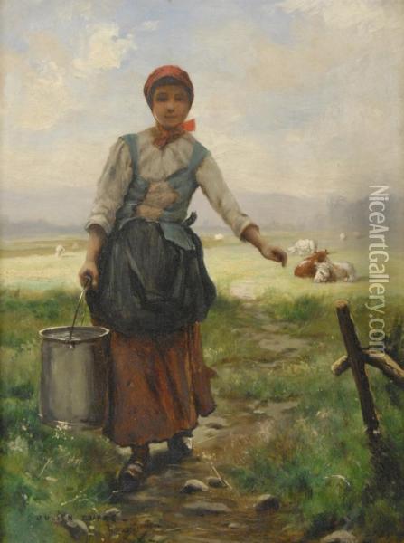 Milkmaid Oil Painting - Julien Dupre