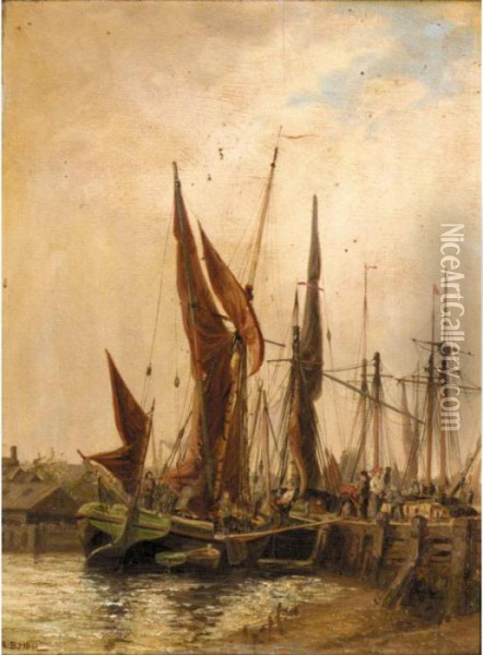 Harbour View Oil Painting - Auguste Ballin