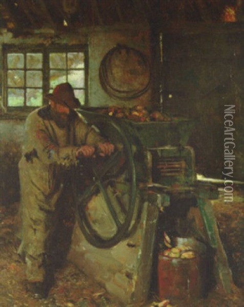 Mangold Cutting Oil Painting - Frederick Hall
