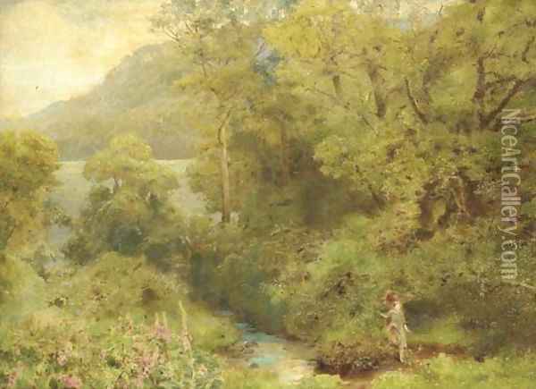 Summer in a Western Wood Oil Painting - John William North