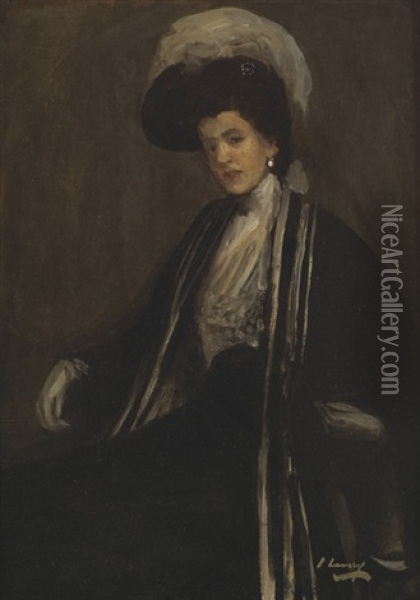 Portrait Of A Lady (margrit Hollrigl?) Oil Painting - John Lavery
