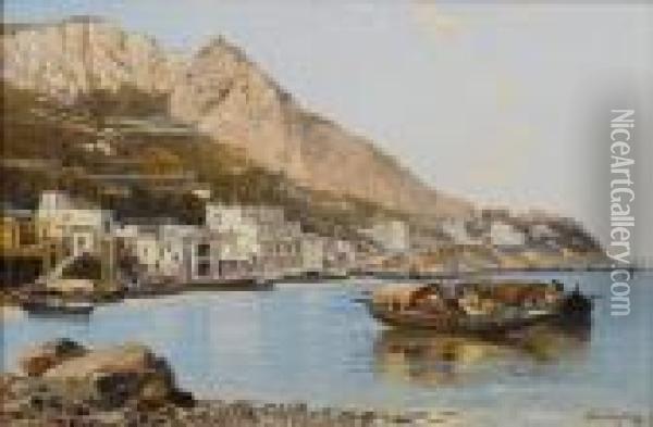 Capri; Mentone Oil Painting - Arthur Joseph Meadows