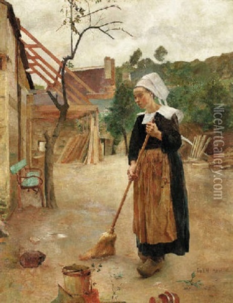 The Daily Chores Oil Painting - Hugo Poll