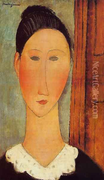 Head of a Girl Oil Painting - Amedeo Modigliani