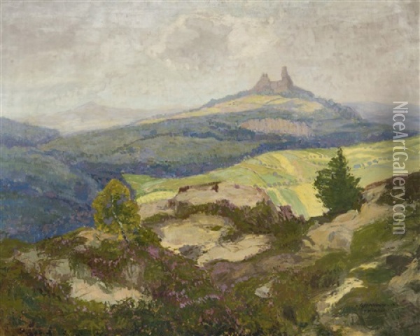 View Of Trosky Oil Painting - Gustav Macoun