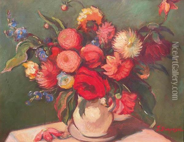 Kwiaty W Wazonie Oil Painting - Stefan Bukowski