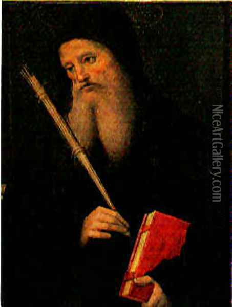 Saint Benedict Oil Painting - Alvaro Di Pietro (Pirez D'Evora)