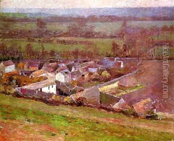 Bird's Eye View Giverny 1889 Oil Painting - Sanford Robinson Gifford
