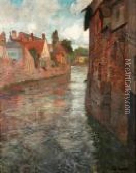 Oldhouses At Somme In Abbeville Oil Painting - Fritz Thaulow